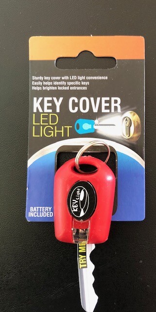 2 Key Cover LED Bright Light Keychain Torch Flashlight Keyring Case Cap