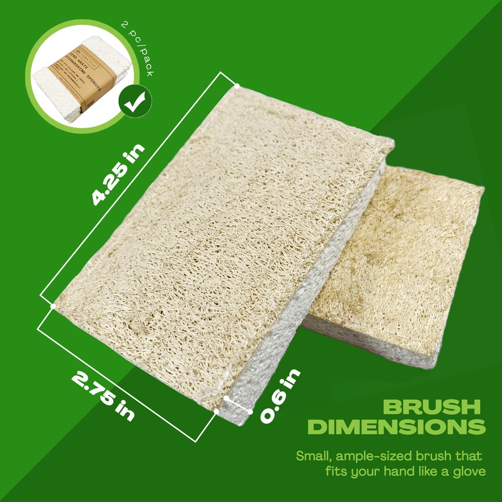 JuneLily Natural Eco Friendly Kitchen Sponge Non-Scratch Scrubber Compostable