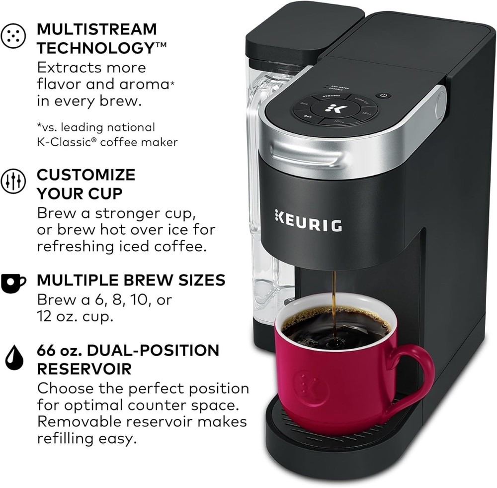 K-Supreme Single Serve K-Cup Pod Coffee Maker, MultiStream Technology, 4 Brew...
