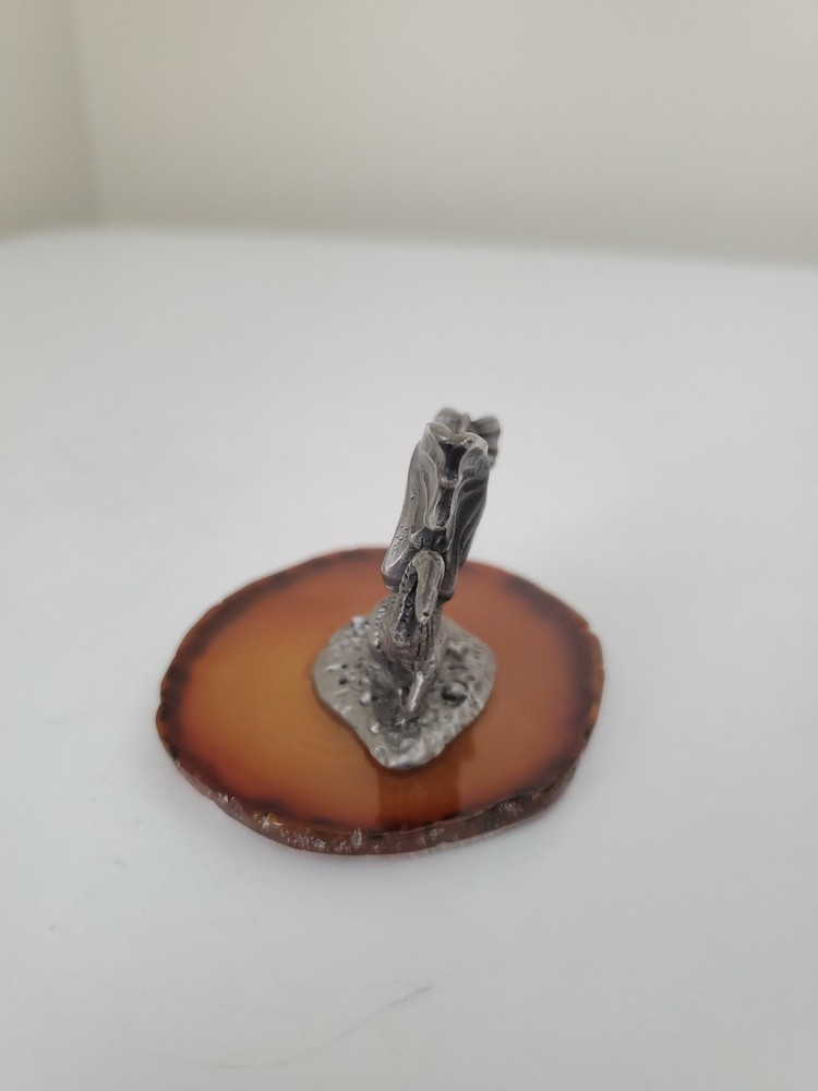 Pewter Rearwing Dragon on Agate Base 1.75" tall