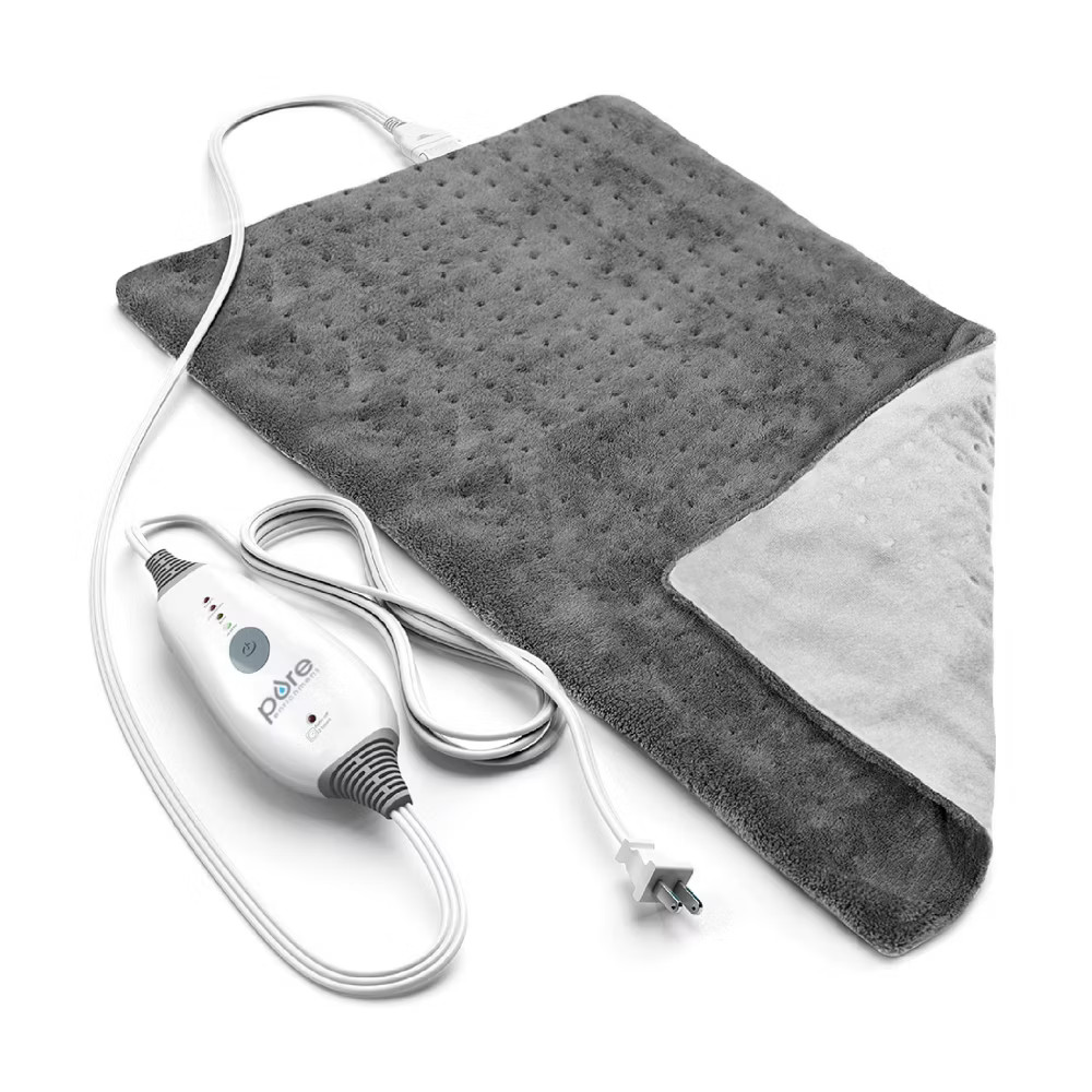 Pure Enrichment PureRelief 4 Heat 2hr Deluxe Electric Heating Pad Gray 12"x24"