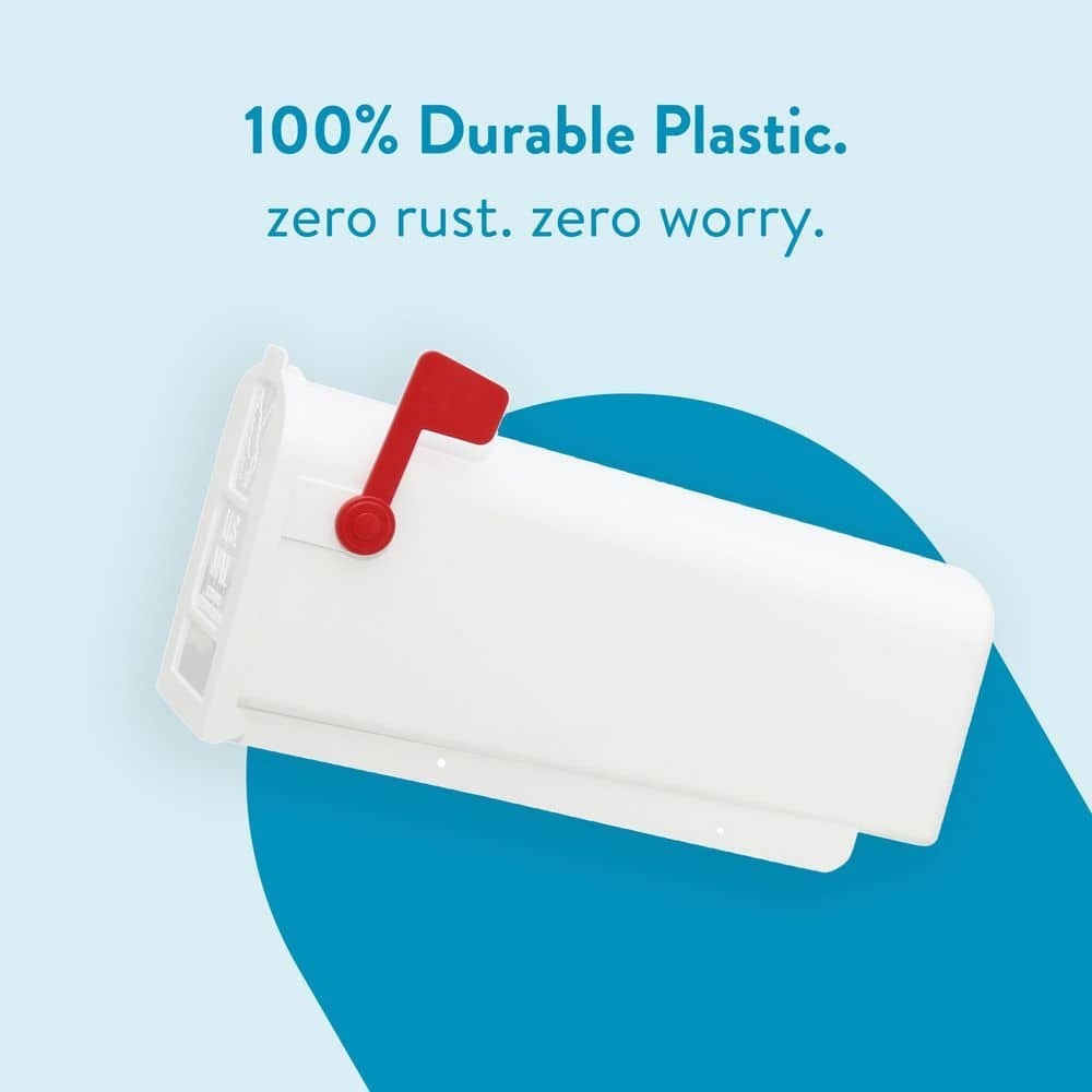 White Mailbox Deluxe Polybox Durable & Best Rust-proof Polymer Post Mounted New