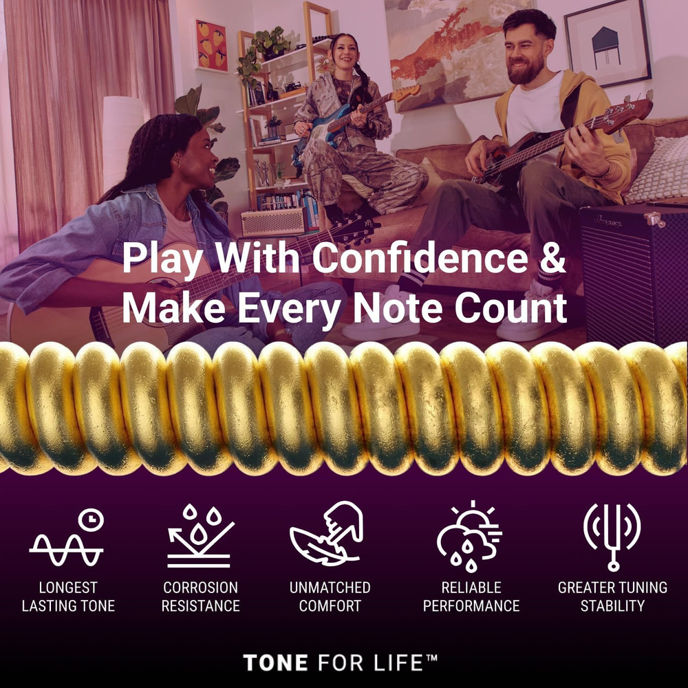 Strings, Acoustic Guitar Strings, 80/20 Bronze with NANOWEB Technology, Longest-