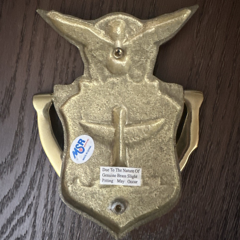 MSR Solid Brass US Air Force Door Knocker Eagle With Hardware