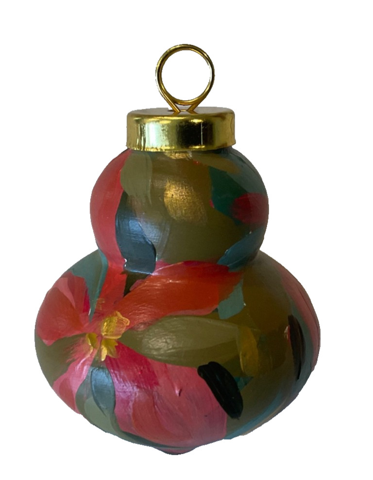 Christmas Tree Ornament Hand Painted Pear Shape