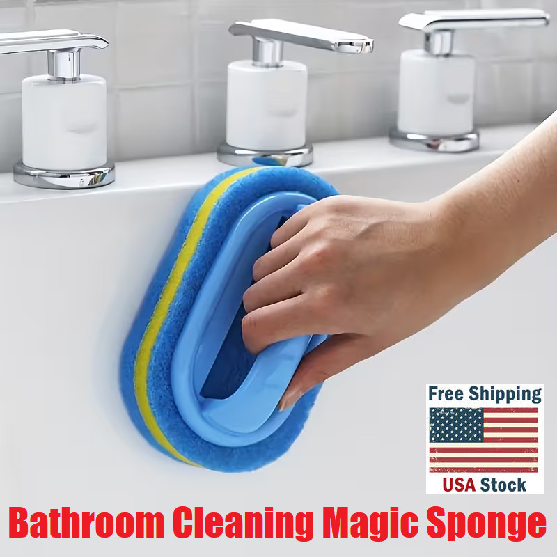 2Pcs Magic Double-Sided Cleaning Sponge Rust Remover Scrub Brush for Kitchen Use