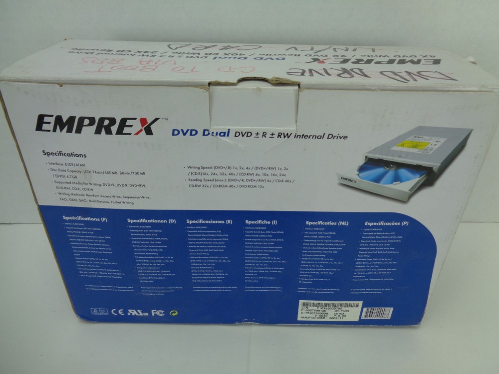 Emprex DVD Dual Rewritable Drive Write Rewrite CD RW Internal Computer Drive T