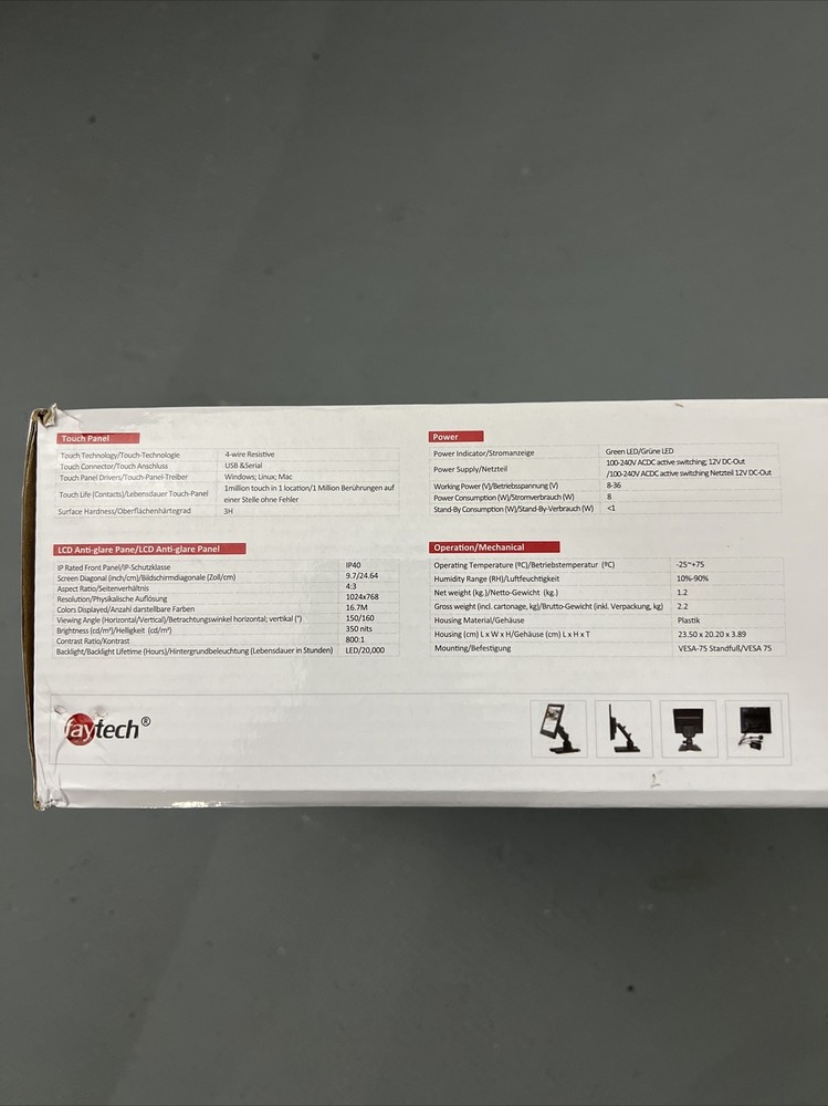 Fay-tech 10” Touchscreen Monitor