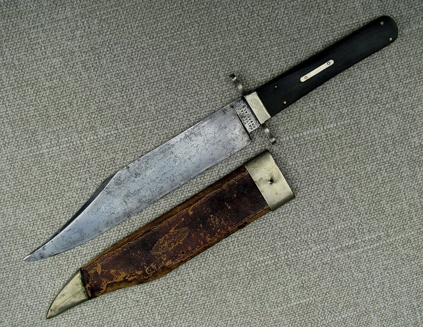 RARE DEATH TO TRAITORS ETCHED BOWIE~ORIGINAL SHEATH~W & H WHITEHEAD BROS 1862-63