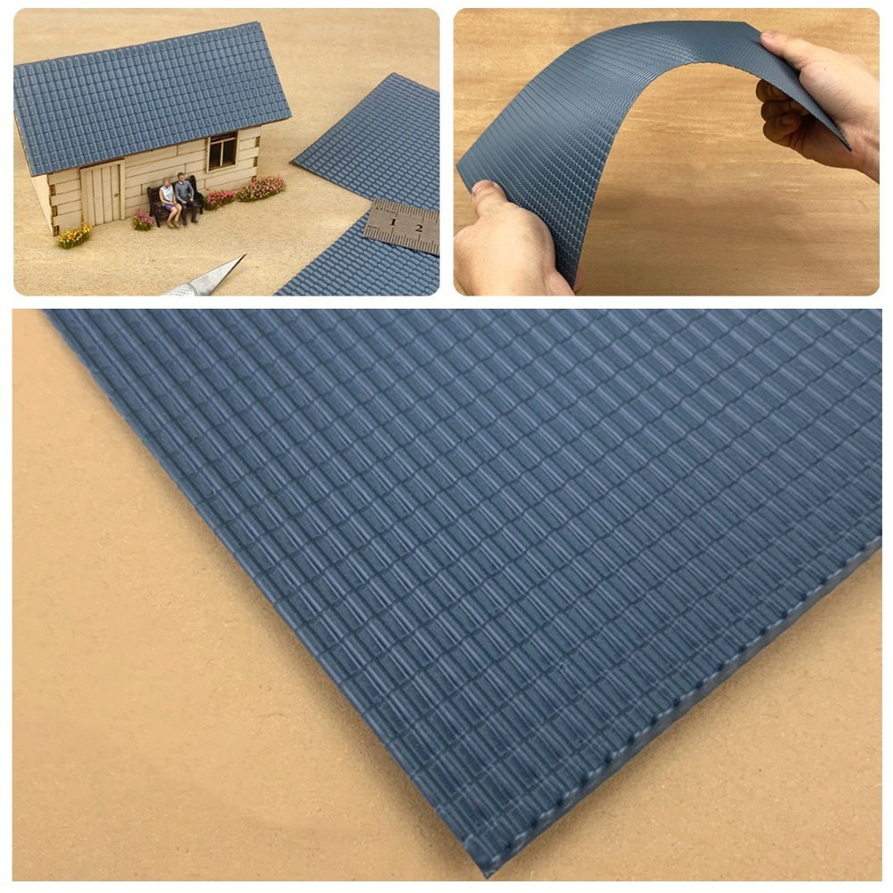Model Tiles Simulation Environmental Art Good Texture Grey Blue O Scale