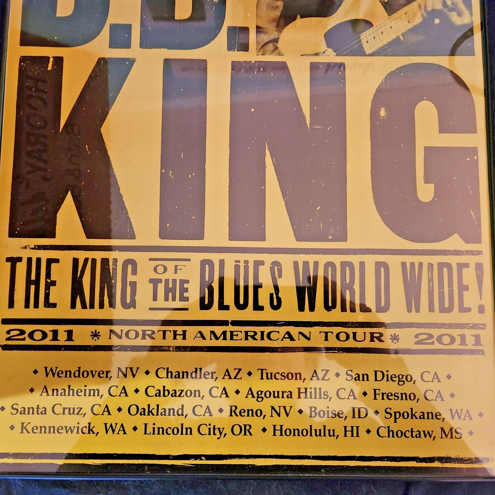 BB King Poster North American Tour 2011-The King Of The Blues Worldwide - VTG