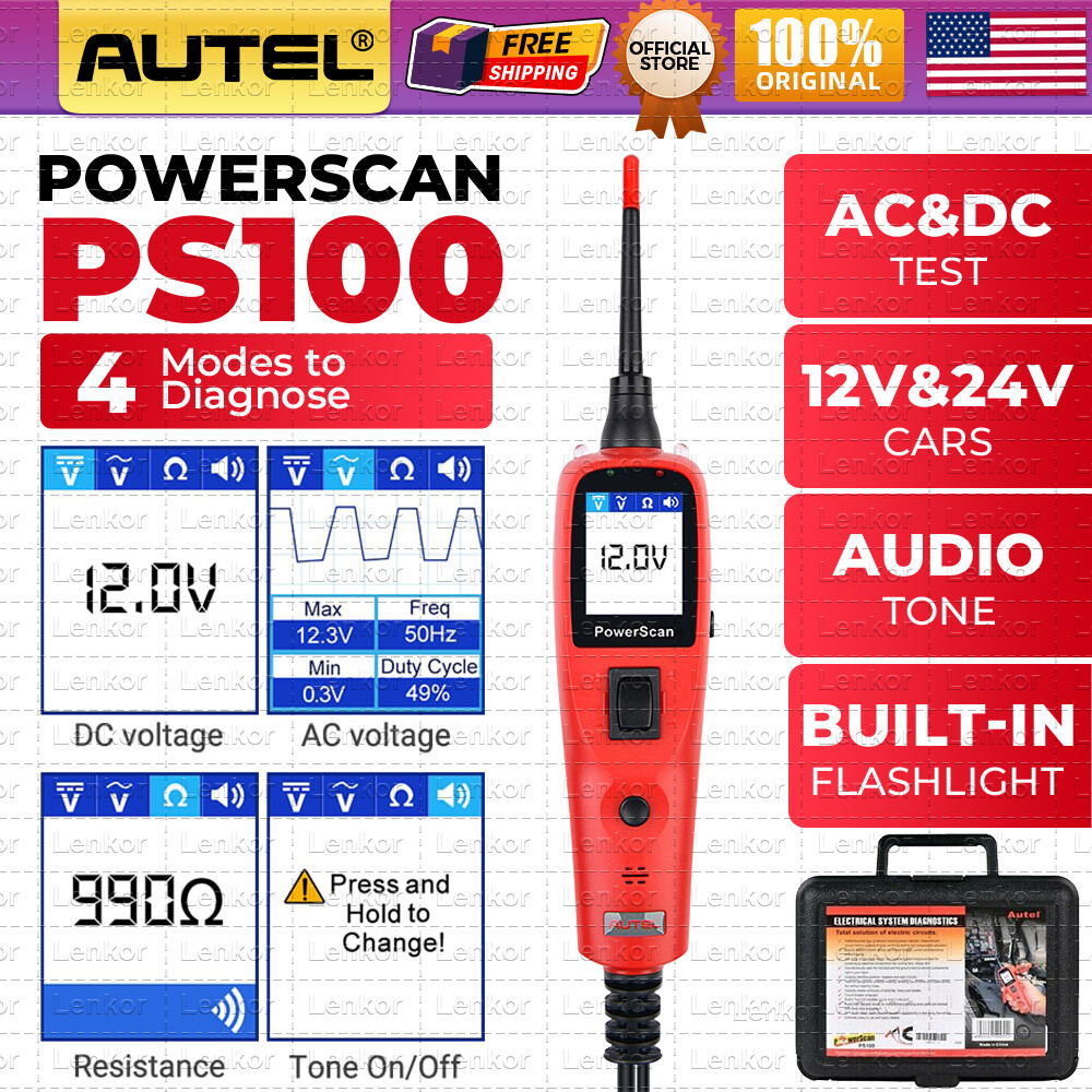 Autel PowerScan PS100 Car Electrical System Diagnosis Tool Power Probe AVO Meter