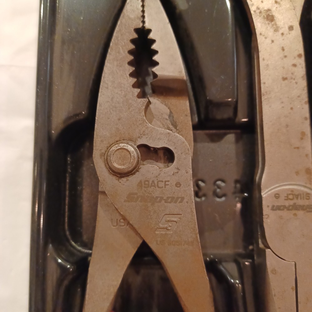 Pre Owned Snap On PL330ACF 3 PC Long Nose Pliers Set Red
