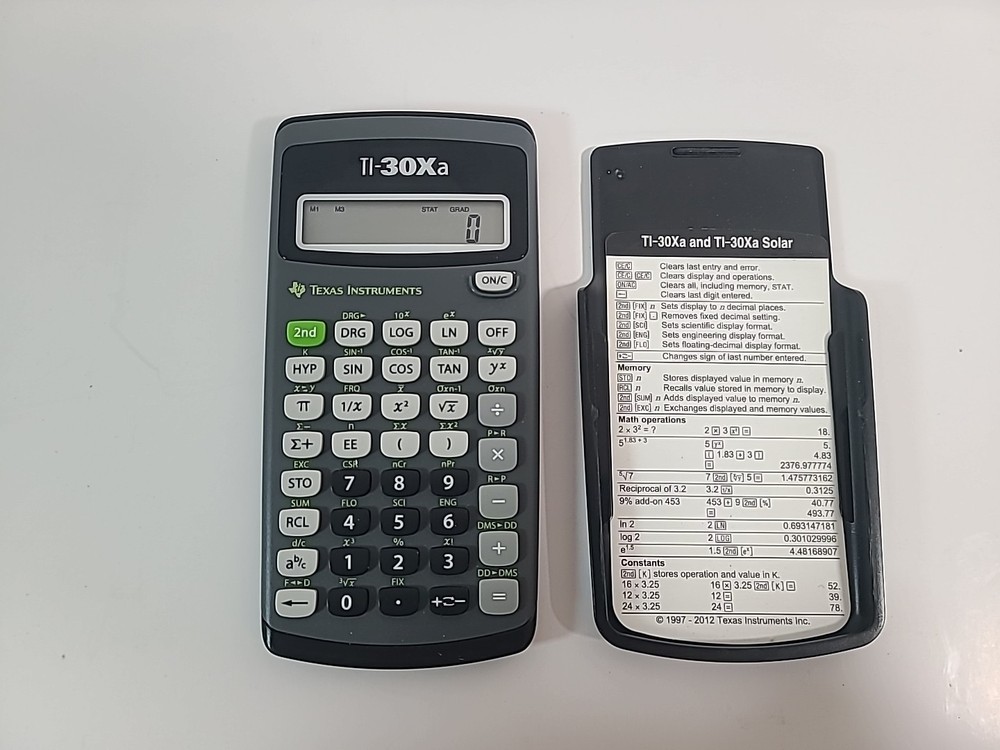 Texas Instruments TI-30Xa Pocket Solar Scientific Calculator In Case 01