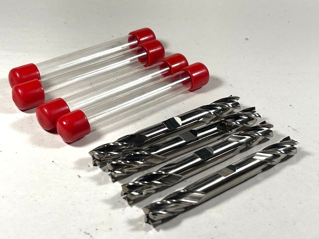 3/8" 4 flute end mill, double end, cobalt 4 pc set USA