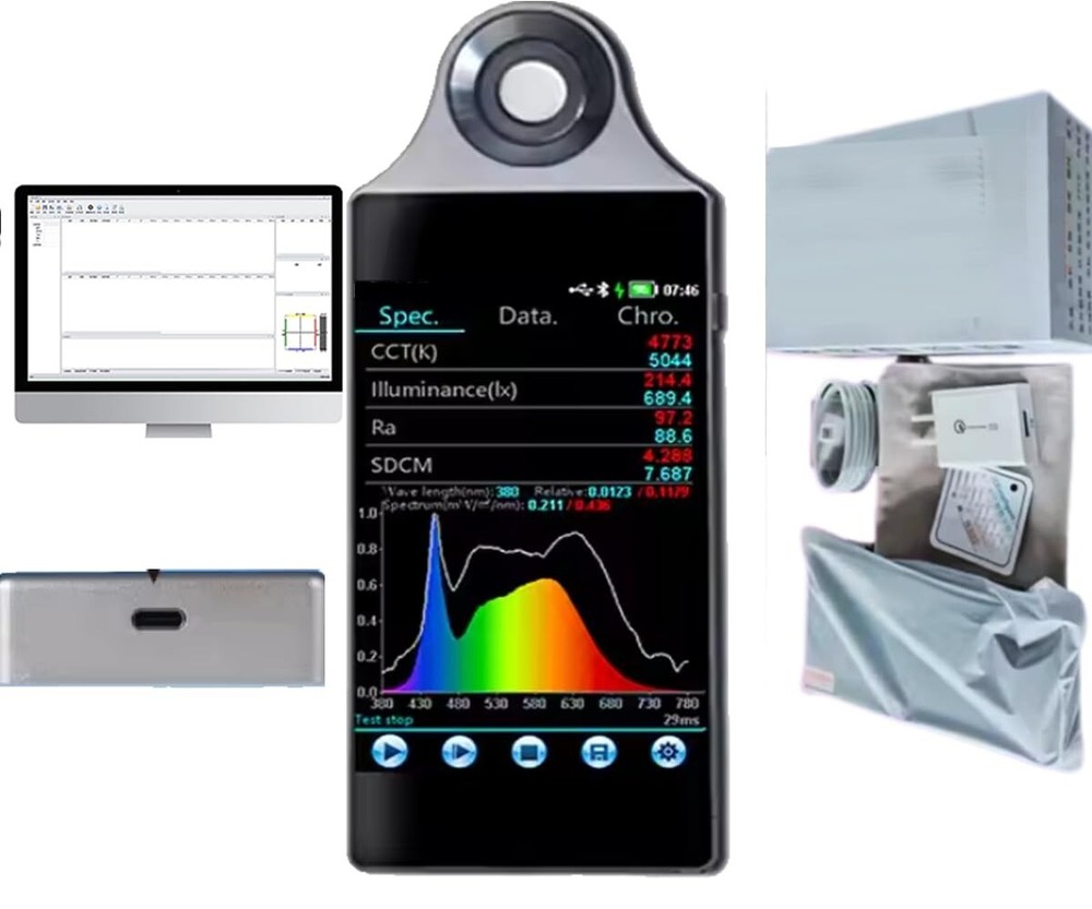 Spectrometer Spectral Illuminance Meter PPFD Meter PAR Quantum Meter 380-780nm