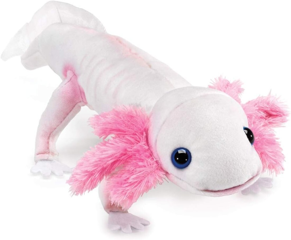 Folkmanis Axolotl Finger Puppet, White, Pink
