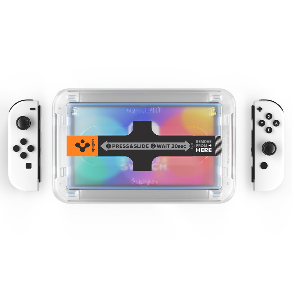 For Nintendo Switch OLED | Spigen [ EZFIT GLAStR ] Slim Screen Protector