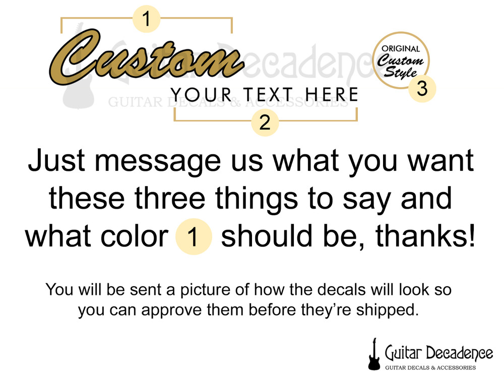 Custom Order Decals