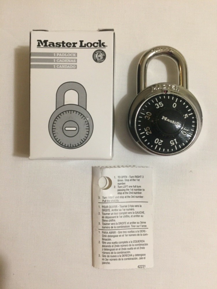 Master Lock 1525 Locker Padlock Combination Black Dial