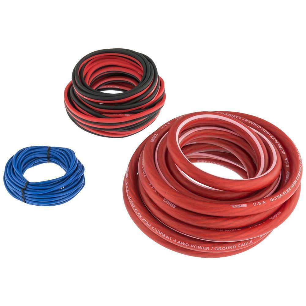 DS18 AMPKIT4 – 4GA CCA Installation Kit for Car Audio Amplifiers Amp Cables