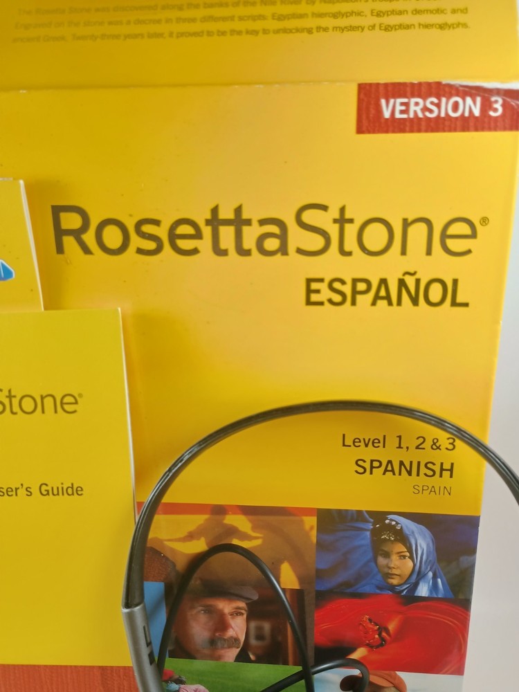 Rosetta Stone Spanish Level 1 2 &3 Version 4 CDs for PC and Mac with headset