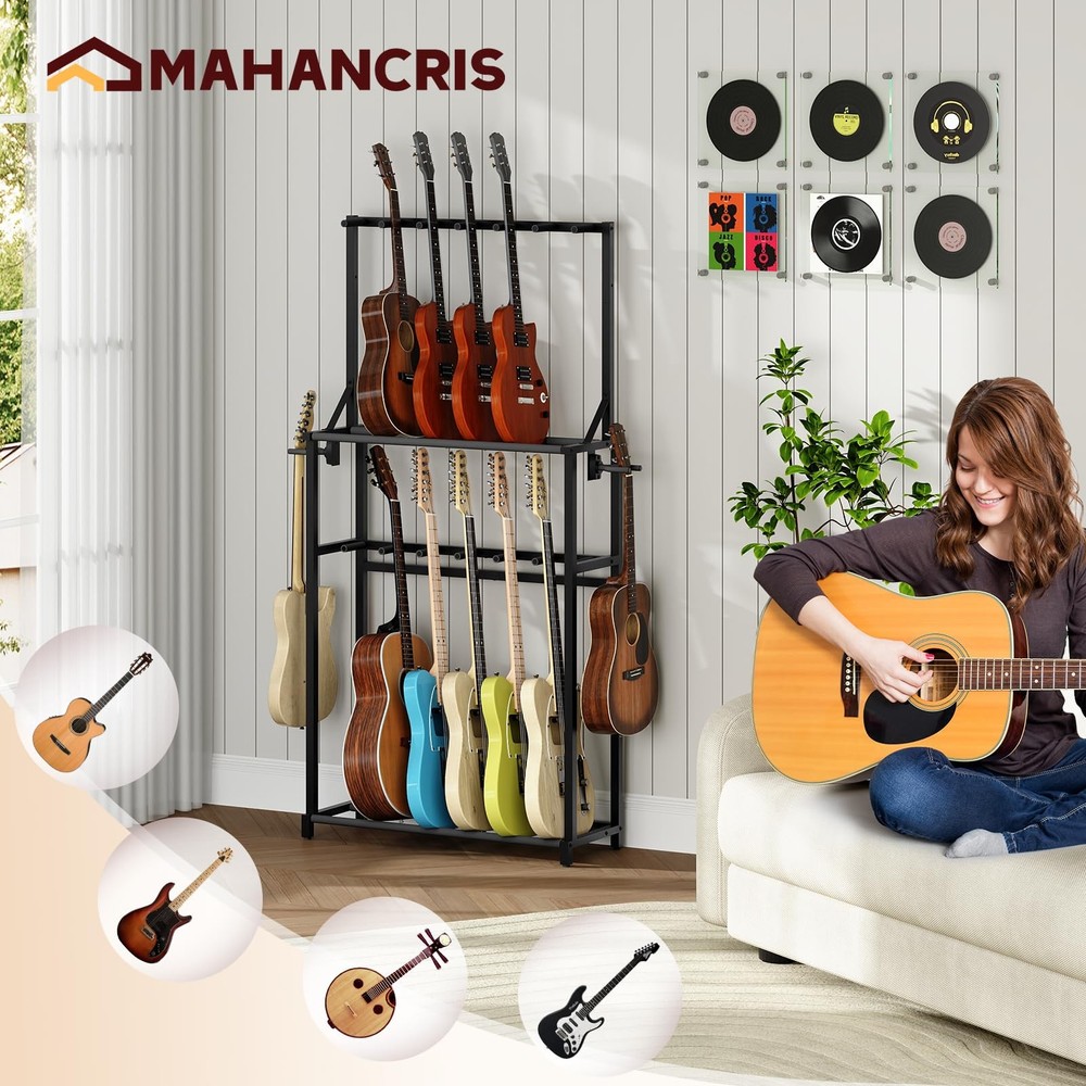 Guitar Stand, Multiple Guitar Rack Holder for Various Instruments, MultiInstr...