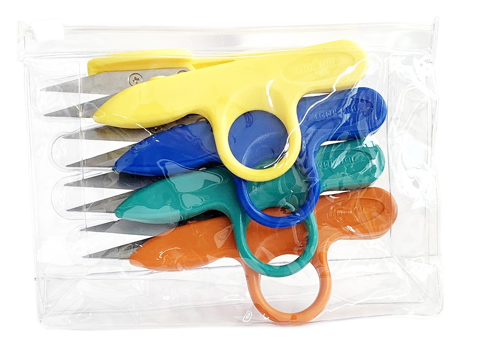 Golden Eagle Right/Left Craft Sewing Pruning Thread Scissors in Soft Vinyl Pouch