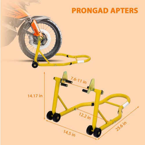 Heavy-Duty Motorcycle Stand Lift Frame Front and Rear Combination Stand Yellow