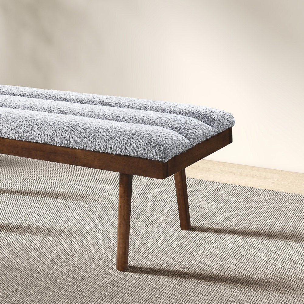 Troni Light Grey Boucle Bench