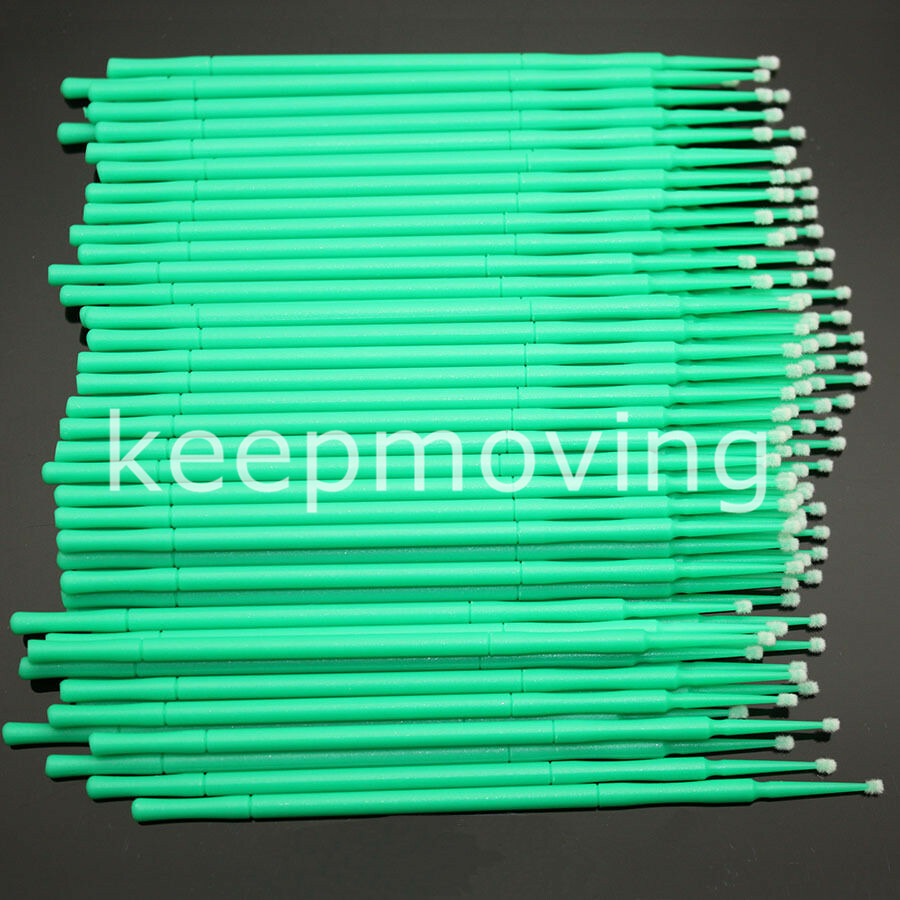 100 Pcs Dental Micro Brush Materials Disposable Tooth Applicators Medium Green