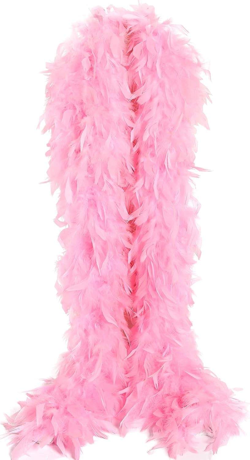 THARAHT Chandelle Feather Boa 19 Color-38g/55g100g 2Yard Dancing Wedding Pink