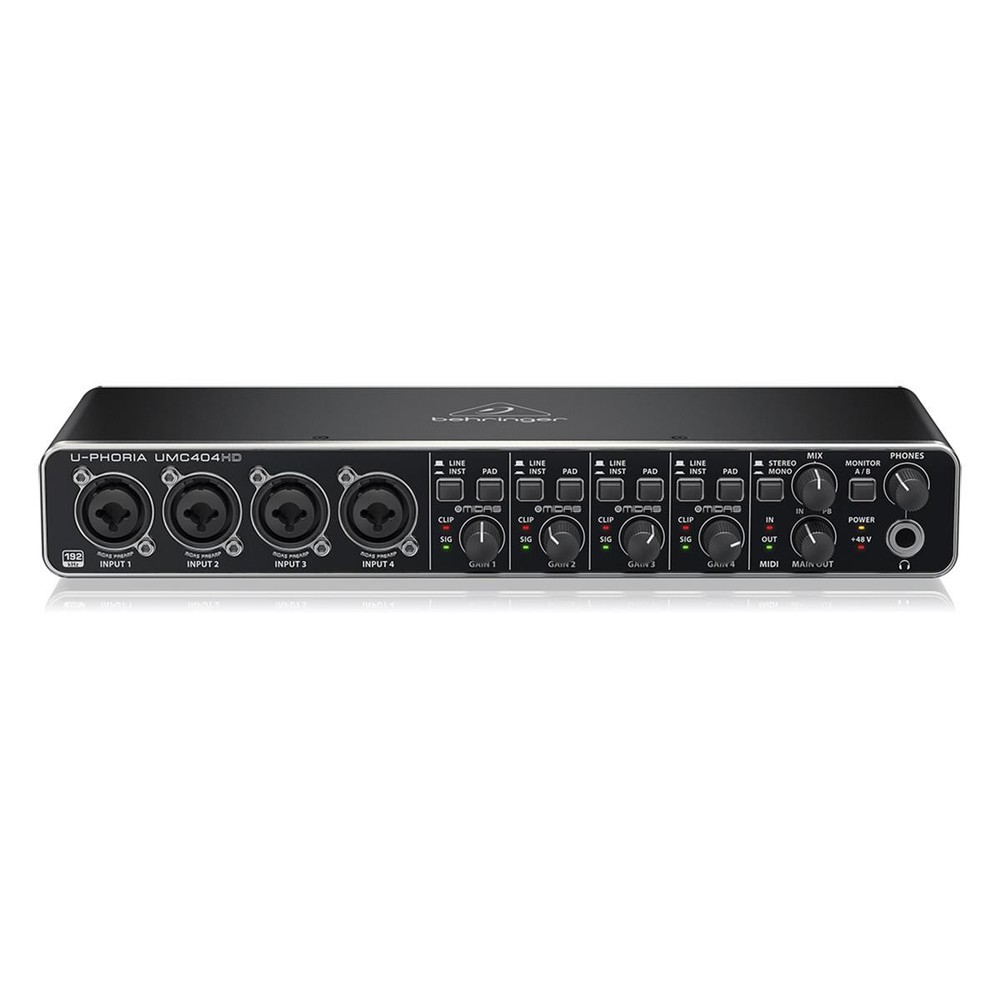 Behringer U-PHORIA UMC404HD USB 2.0 Audio Interface - Bundle With XLR Profession