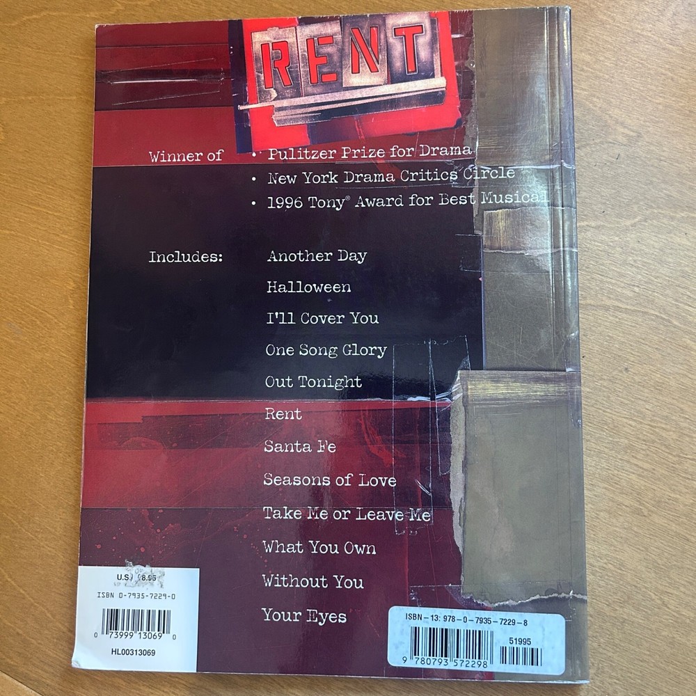 RENT Musical Vocal Selections