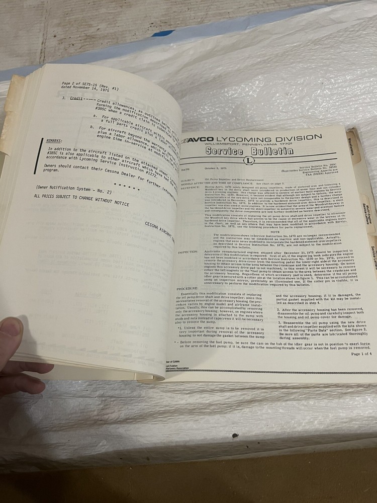 cessna service information summary 1975