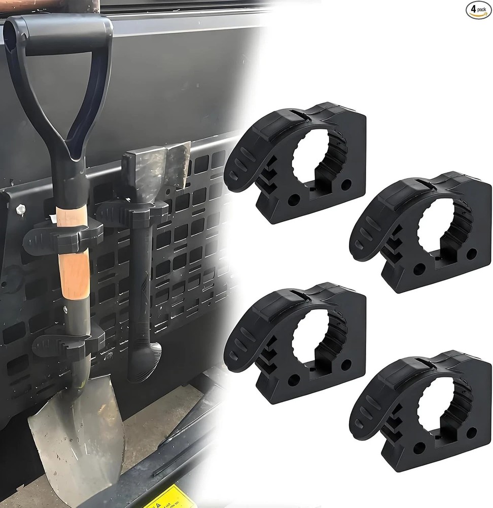 Shovel Holder & Tool Mount, Quick-Release Molle Panel Clamps for Small - 4 Pack