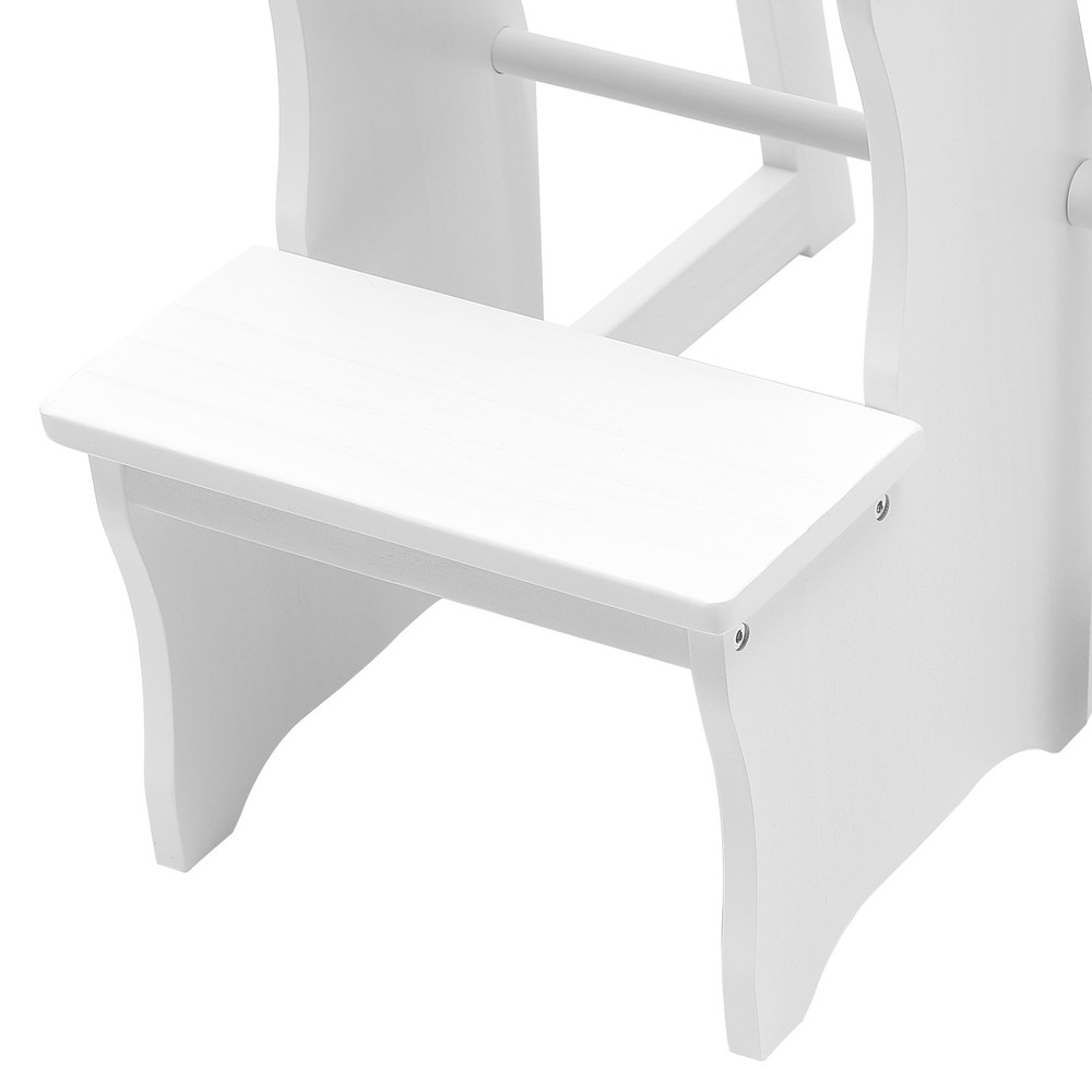 Folding Solid Wood Library Ladder Chair, Portable Multi-Functional Stool