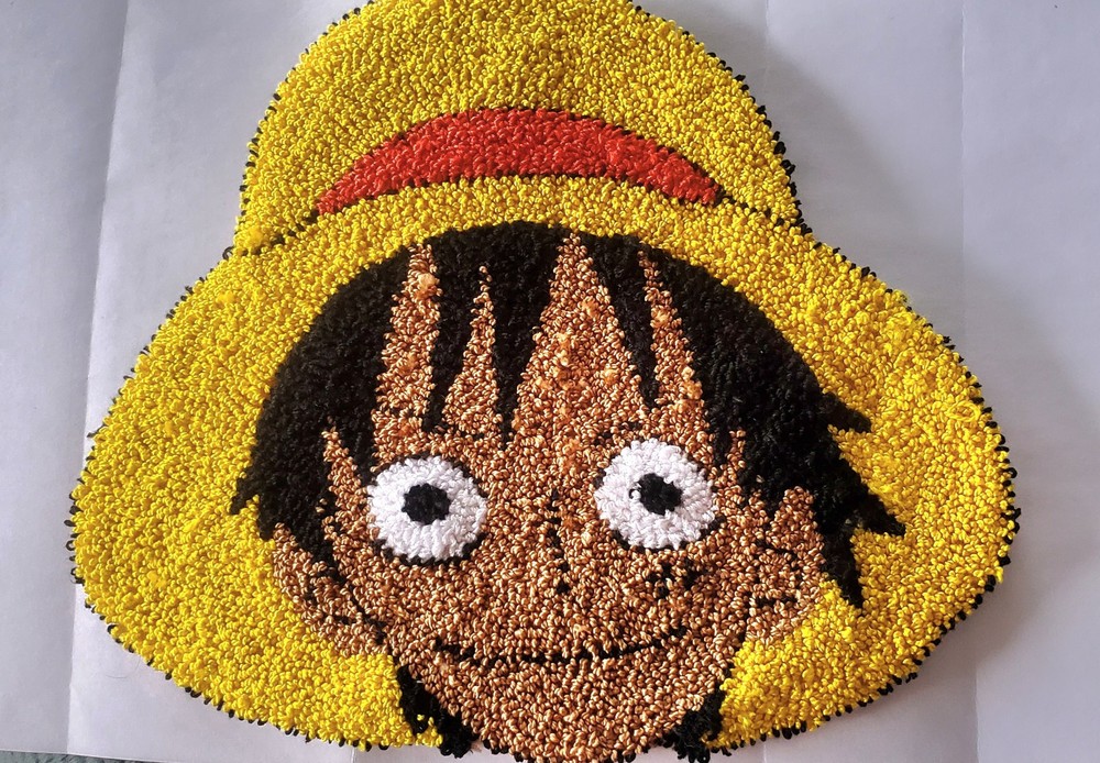 Handmade Luffy Punch Needle Wall Hanging, Coaster