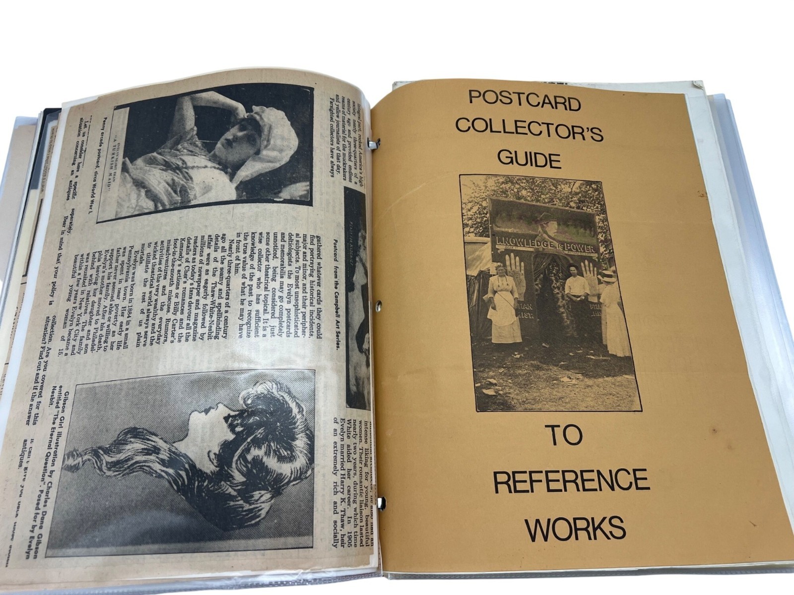 Vintage Postcard & Book Collector Reference Binder Ephemera Magazines Newsletter