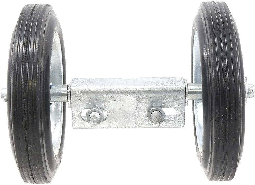 Chain Link Double Wheel Carrier w/ 8" Solid Rubber Wheels for Sliding Gates