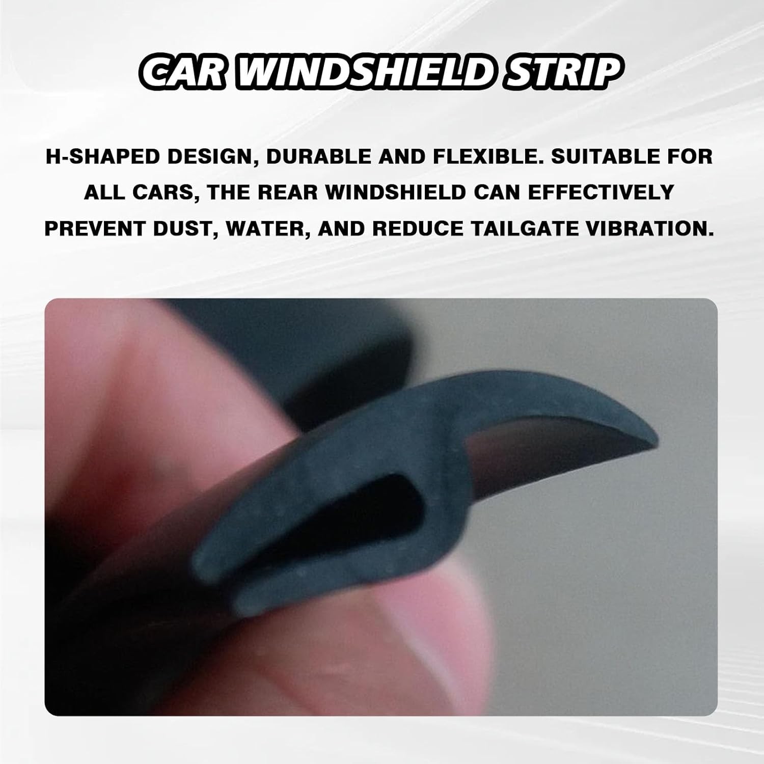 Windshield Cowl Rubber Seal Strip, 1.7M/5.6Ft Car Front and Rear Weatherstrip Su
