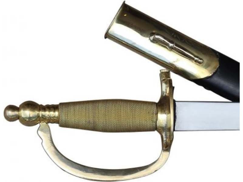 Medieval Warrior 1840 United States Army NCO Sword w/Leather-Wrapped Scabbard
