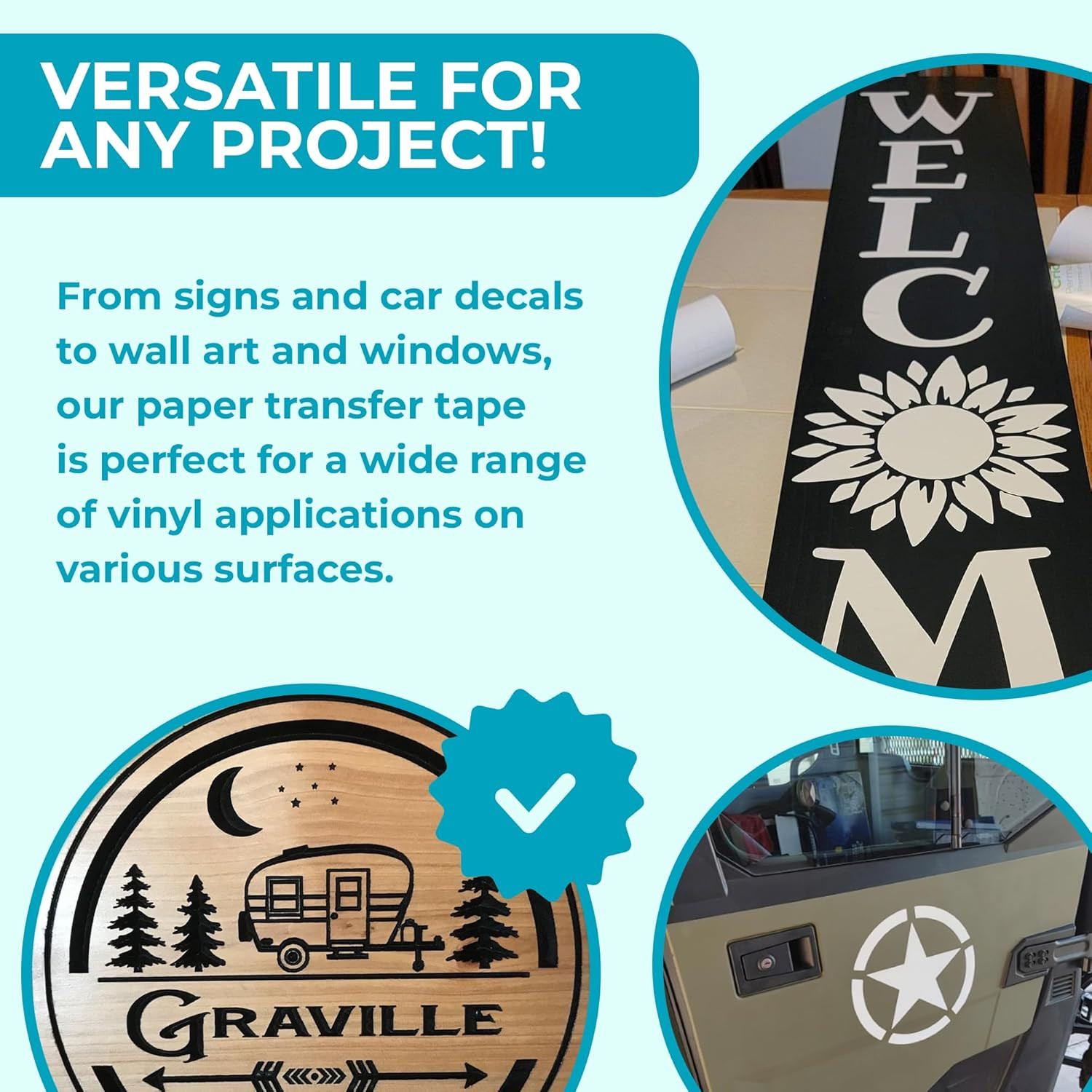 12" X 100Ft Roll of Paper Transfer Tape for Vinyl, Premium-Grade Vinyl with Lay