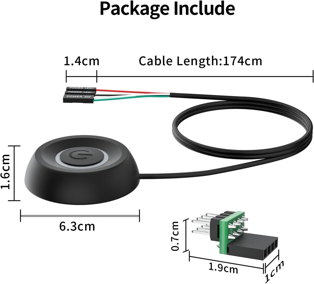 PC Power Button, Desktop Button External Switch ON Off LED PC...