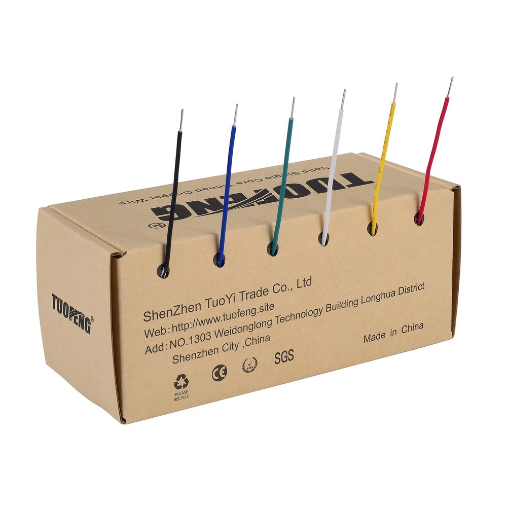 TUOFENG 22 AWG Wire Solid 22 6 Colors kit, 22