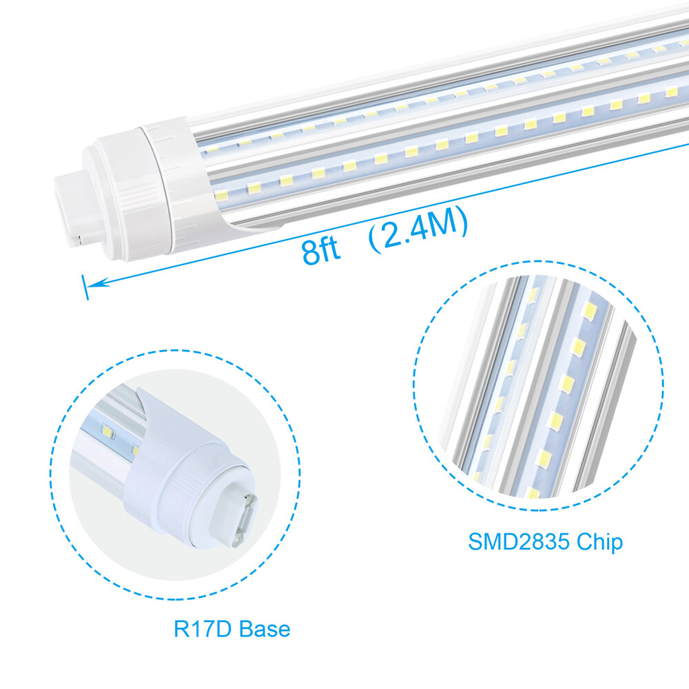 T8 8FT R17D HO Led Tube Light Bulbs 8 Foot 45W 65W 90W 8' Led Shop Light 6000K