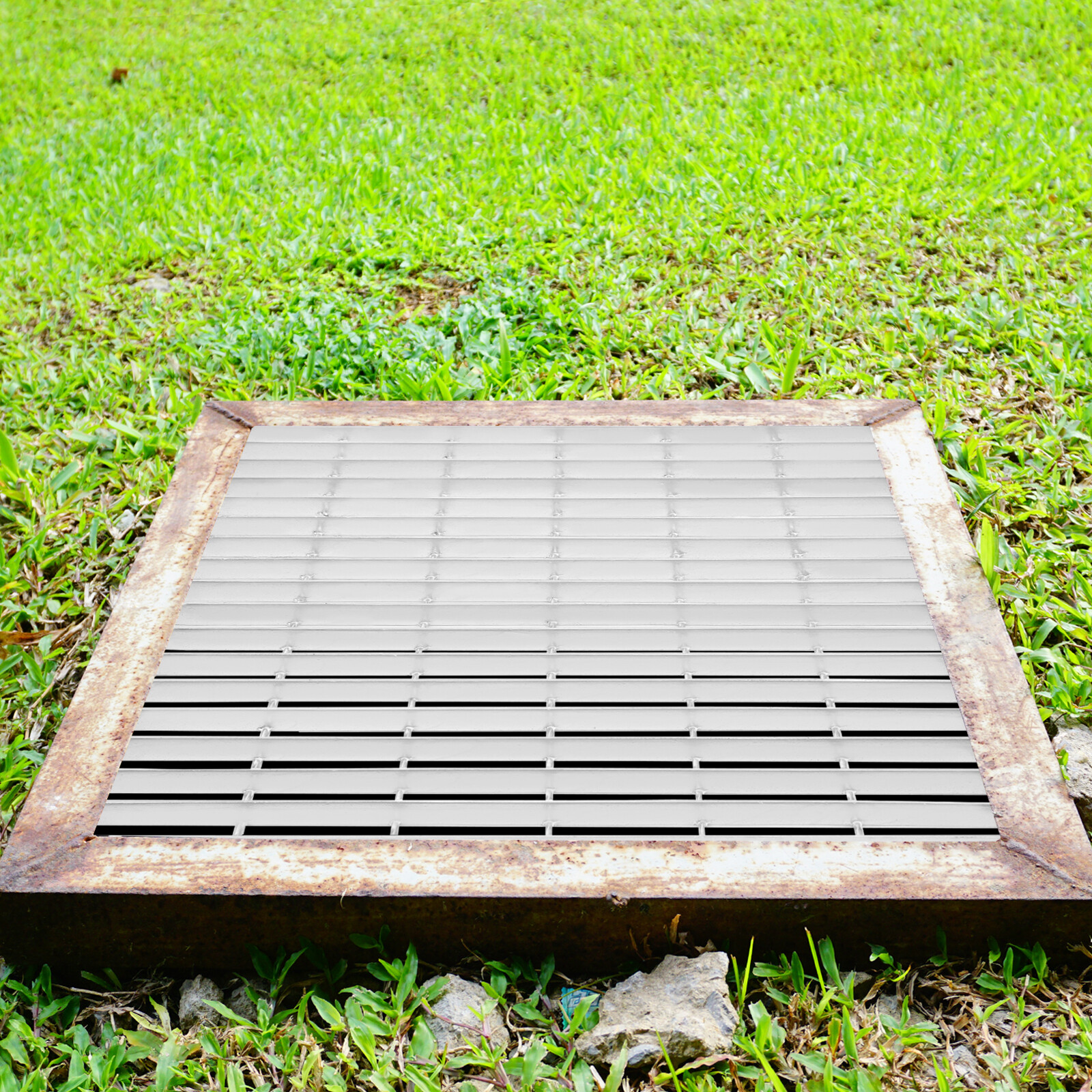 Driveway Drain Cover Steel Grate B125 Class Channel 23.6x23.6in USA