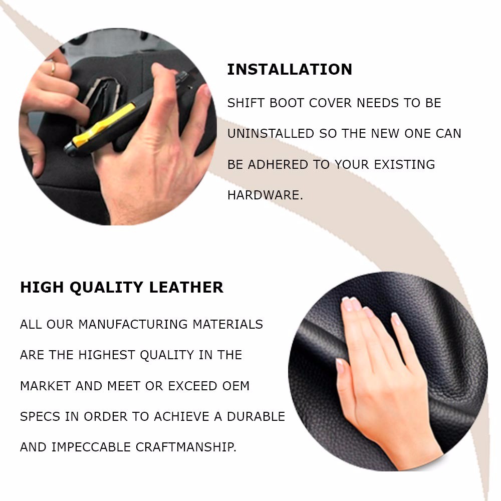 Automatic Shift Boot Leather Synthetic for Audi Q7 07-15 Red Stitch