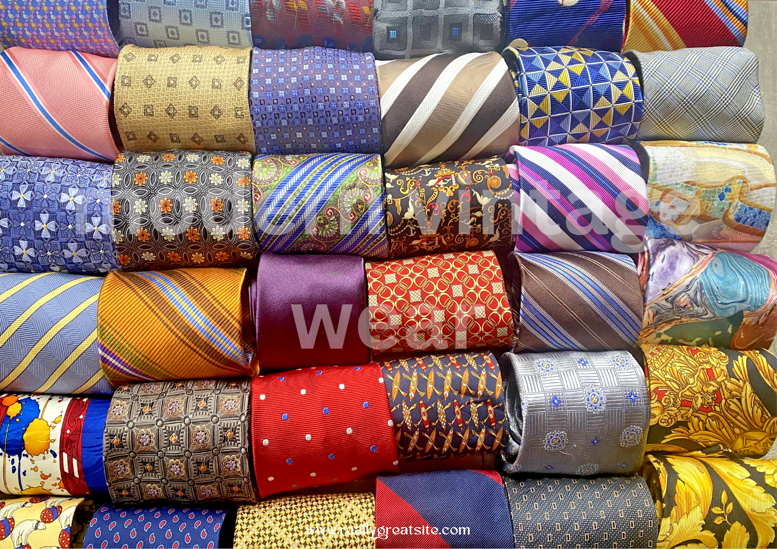 50 Pcs Neckties Lot Mix Quilting Crafting Only Vintage & Modern Styles