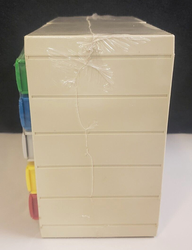 SRW Computer 3.5" Vtg MICRO DISK 2 Pack Cube w/5 Colored Cases STORAGE ORGANIZER